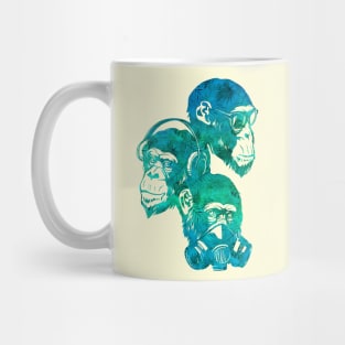 Three Monkey (Troical Blue) Mug